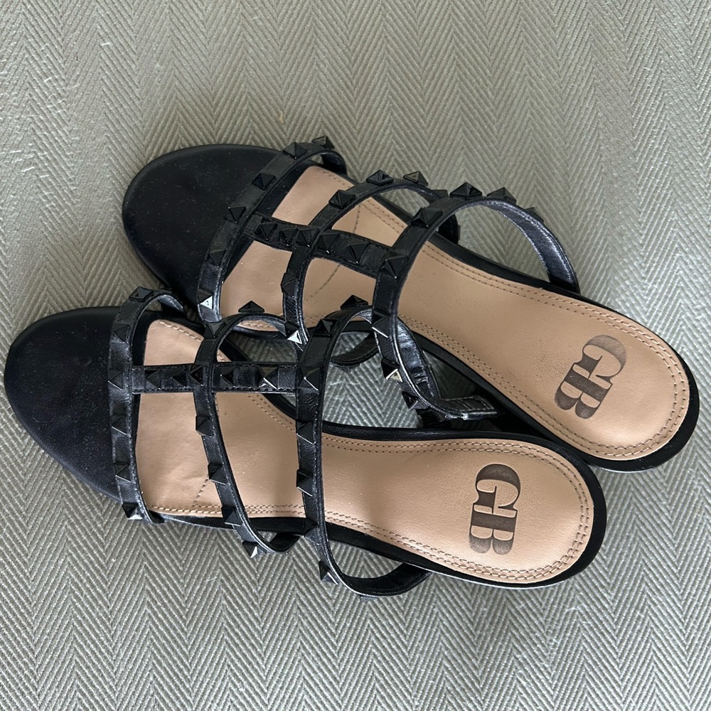 Gianni Bini Black Studded Sandals
